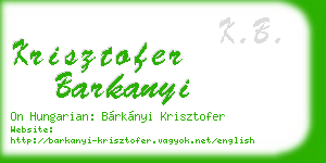 krisztofer barkanyi business card