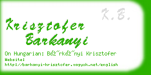 krisztofer barkanyi business card